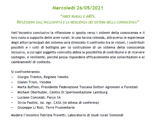 LabPisa's tweet photo. Terzo e ultimo #Webinar del nostro ciclo #Sismondi h 17-19 | Aree #rurali e #AKIS. Riflessioni sull'inclusività e la resilienza dei sistemi della conoscenza| Registrati al link  https://t.co/g7J3gaj3FZ https://t.co/ApRSy45KHF