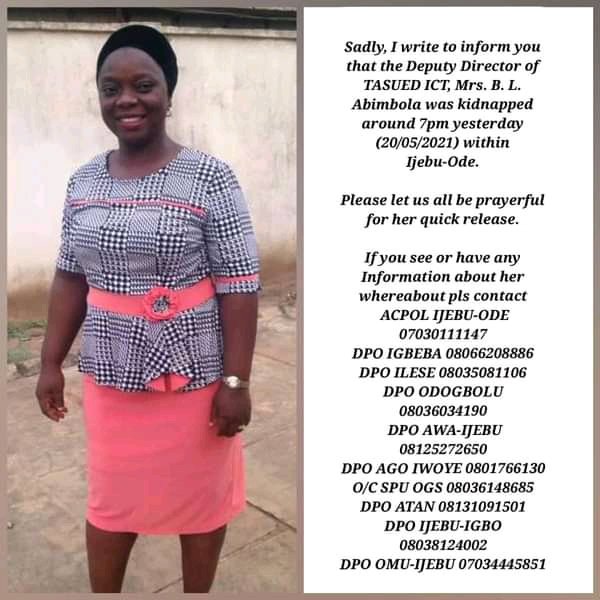 abbeyolumeto's tweet photo. Let us pray for her safe return. https://t.co/6qpRvKiCfW