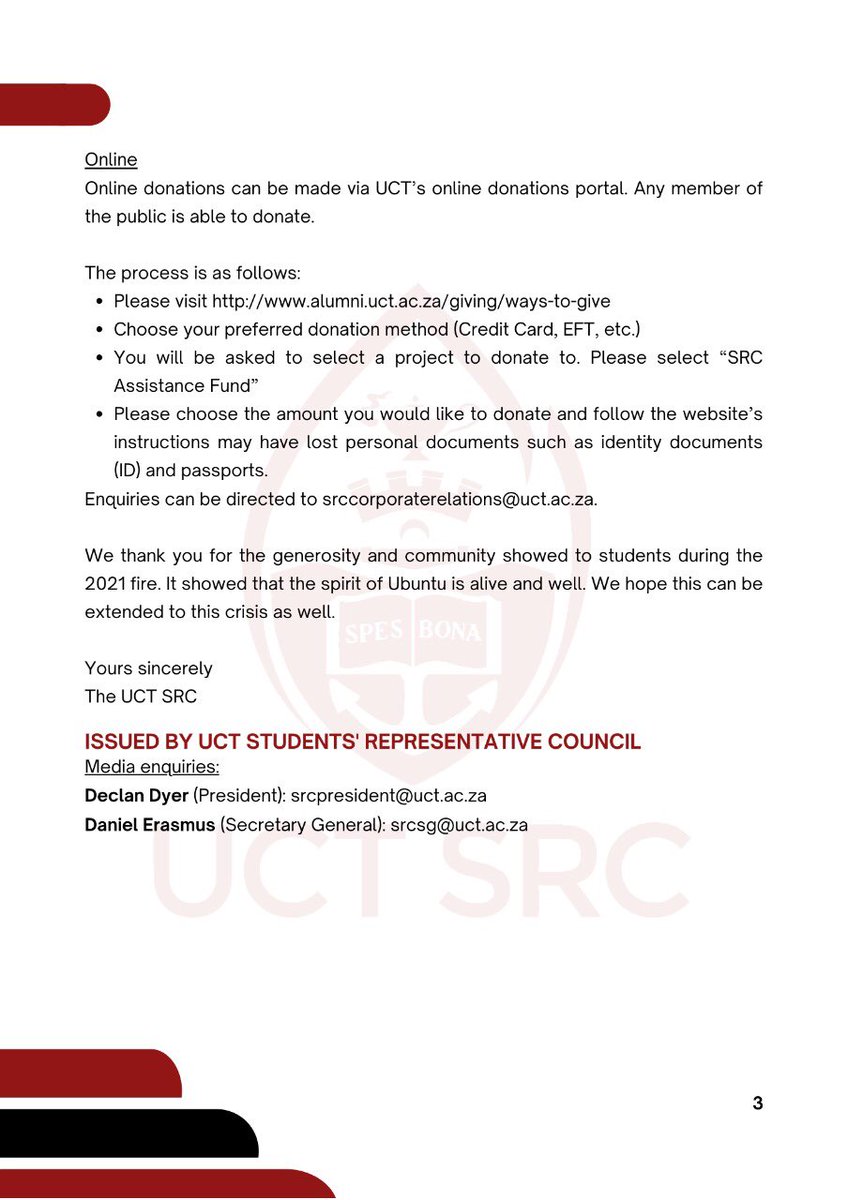 UCT_SRC's tweet image. 🗣Campaign Launch: #UCTAsinamali 

Ours is to clear student debt. 

SRC Assistance Fund campaign has commenced. We call for contributions to the funding of our future.