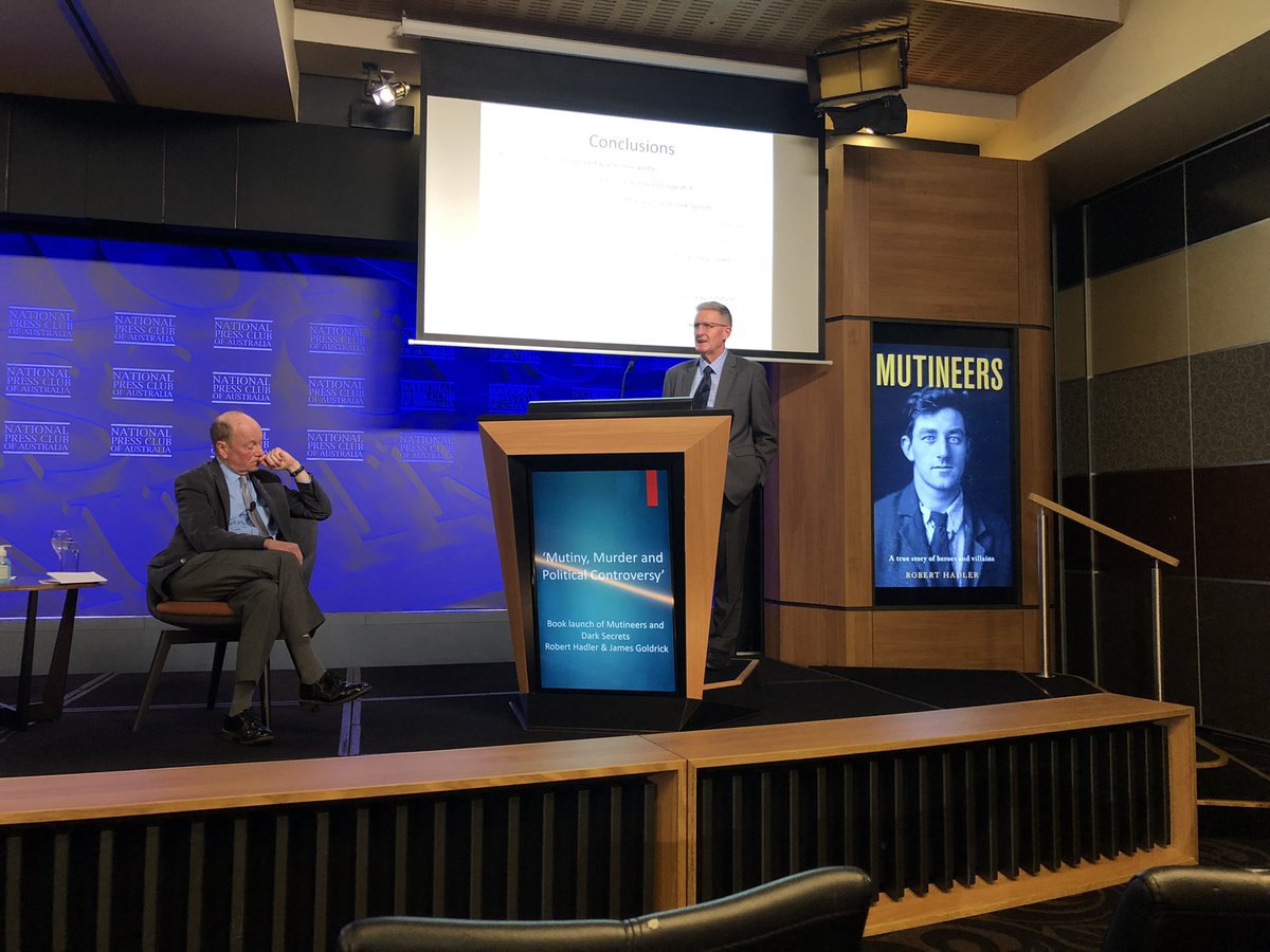 Thrilled for Rob Hadler who launched his latest book  ‘Mutineers’ at the National Press Club this evening # HMAS Australia