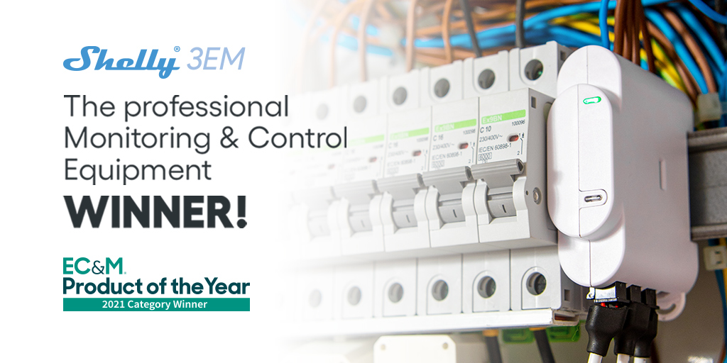 Shelly on X: 🏆We are excited to share with you that Shelly 3EM has WON  the Monitoring & Control Equipment category of the @ecmweb Product of the  Year awards! ‼️ Subscribe to