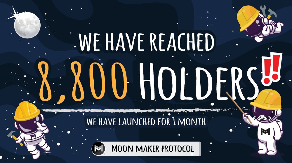 MegapadDeFi's tweet photo. We have reached 8,800 holders ❗❗❗❗
Please follow us and retweet.
#MoonMakerProtocol #MMP #BSC #DEFI #DecentralizedTokenLaunchPlatform
#BinanceSmartChain https://t.co/lJLdUqMvzB