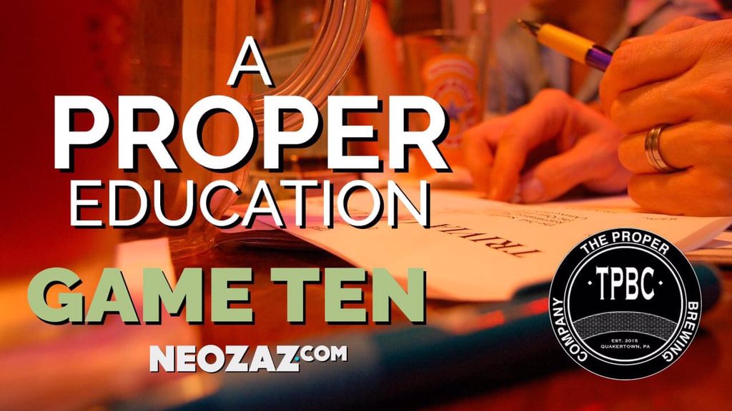 The SWIC guys side hustle returns! It’s everybody’s fav play along trivia game “A Proper Education!” Listen at neozaz.com/a-proper-educa… or wherever podcasts are heard! @SWICDAVE <a href="/theproperbrew/">The Proper Brewing Company</a> #trivia