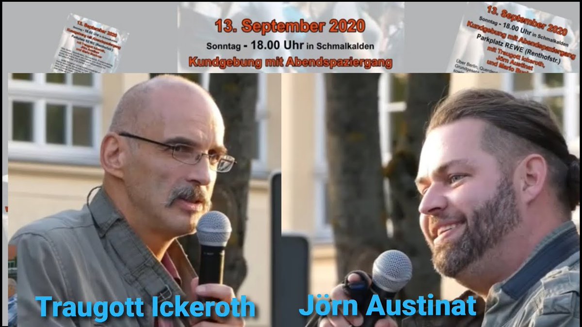 BRechercheteam's tweet photo. Die beiden QAnon-Anhäger in #Schmalkalden, #TraugottIckeroth und #JörnAustinat. Und am 01.06 natürlich auf vor Ort, der Daniel (#MittelerdeTV), ebenso #QAnon-Anhänger und Kumpel und Produzent von HajoMüller (#Tageskorrektur) https://t.co/Sw114ltqq9