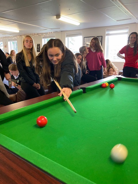 The girls at Overleigh getting involved in Just Giving Day and potting 100 balls. #MillfieldGivingDay