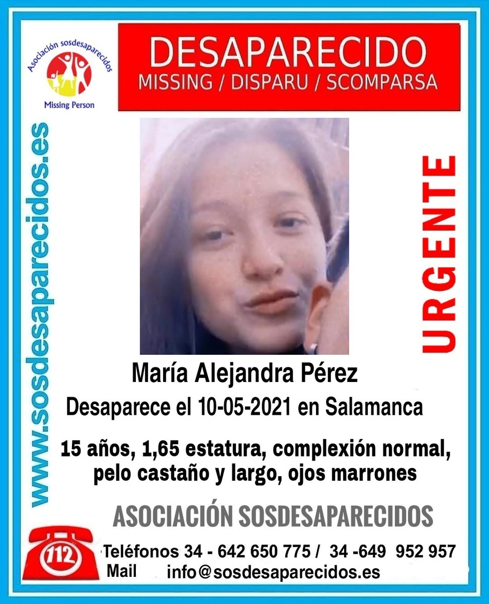 guardiacivil's tweet photo. 🆘#MUYURGENTE ⚠️ 

Esta es María Alejandra, una #menor que ha #desaparecido en #Salamanca

Si la has visto llámanos
 ☎062 
 ☎091
 ☎112 

Tu RT es muy importante https://t.co/FDa2E4qAzK