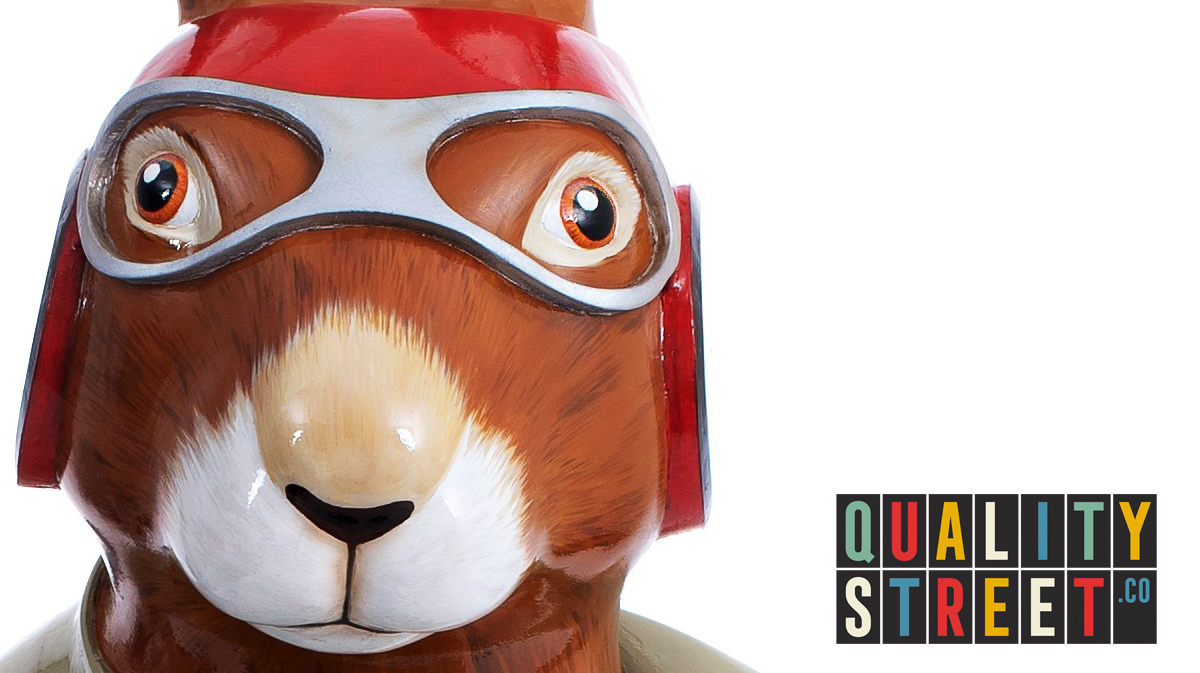 Qualitystreetco's tweet photo. He’s coming….

https://t.co/YbPea9WC40 are proud to be sponsoring the  @havenshospices with their public art event, @haresabouttown

The hares will be paraded around the local Southend-on-Sea area on a unique, exciting trail. 

Stay tuned for more details!
#qualitystreet https://t.co/2hpS21sBAe