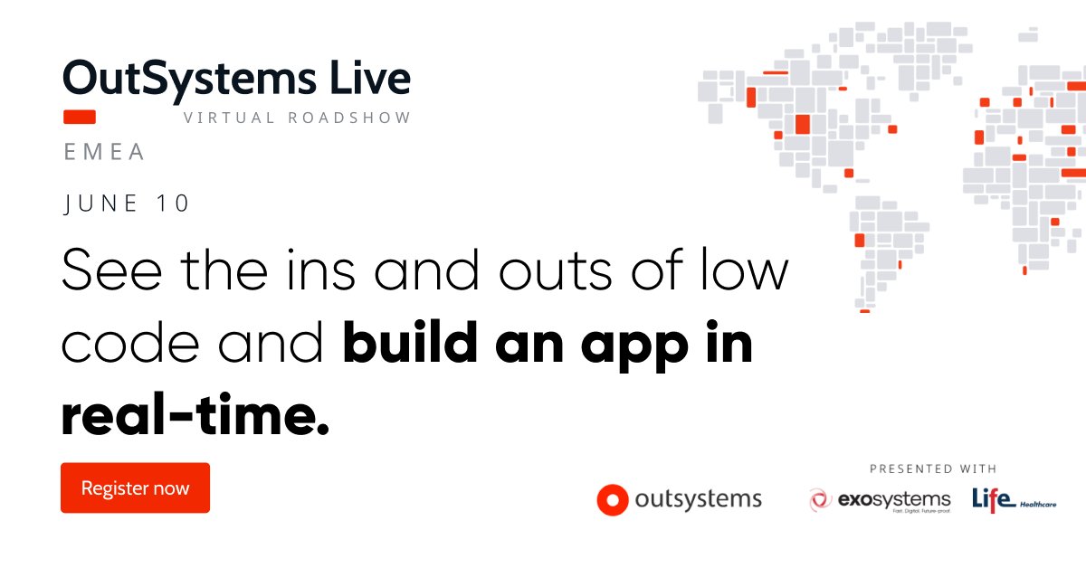 Register for OutSystems Virtual Live on 10 June. See the ins and outs of the OutSystems platform and work together to build an application in real-time.
hubs.la/H0Nvzls0