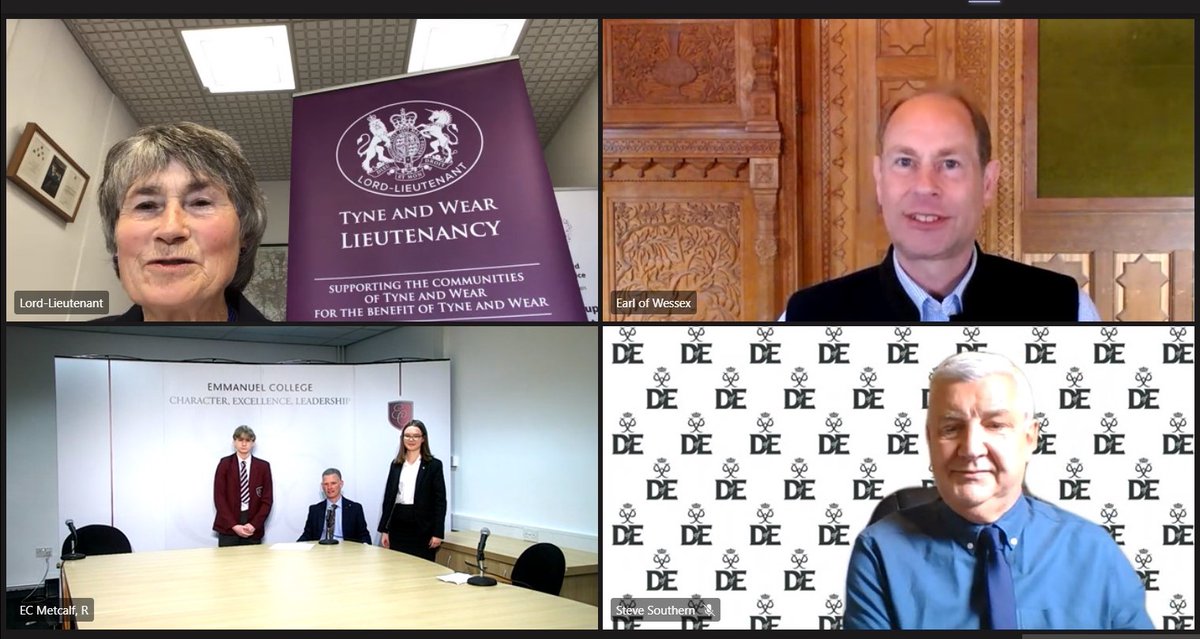 DofE_NE's tweet photo. Students from @Emmanuelctc recently shared their DofE stories of DofE during lockdown with @TWlieutenancy and the Earl of Wessex. A huge thank you to Logan &amp; Sophie for sharing your journey, and to Mr Leonard for supporting young people with their awards. #DofEwithadifference https://t.co/matacWw1R7