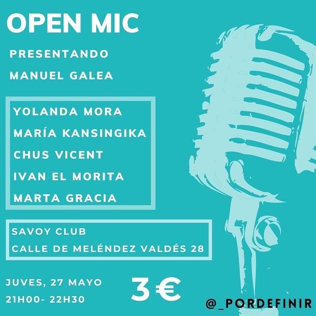 Este jueves 27 de mayo no dejes de ir al #OpenMic en el Savoy Club a las 21:00h. 🎤

Compra tus entradas 👉 luciakode.surveysparrow.com/s/COMEDY-NIGHT…