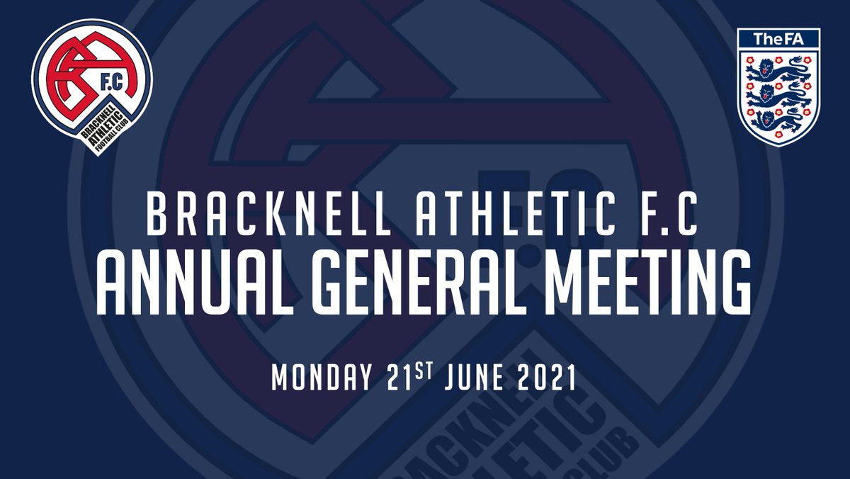 AGM Reminder | Election to the Committee is open to ALL members of the club until 23:59 on the 31st May 2021.

All the information about submitting your nomination and how to join the AGM virtually, please visit bracknellathleticfc.club/news/bracknell…