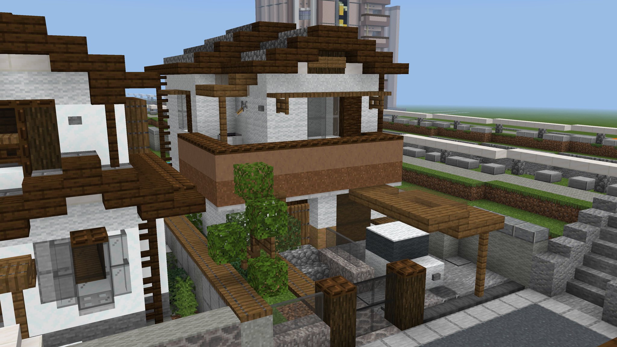 ノア 味噌汁市 古めの家です ベランダがでかかったです 味噌汁市 Minecraft マインクラフト マイクラ建築コミュ T Co Wgify0pw9y Twitter
