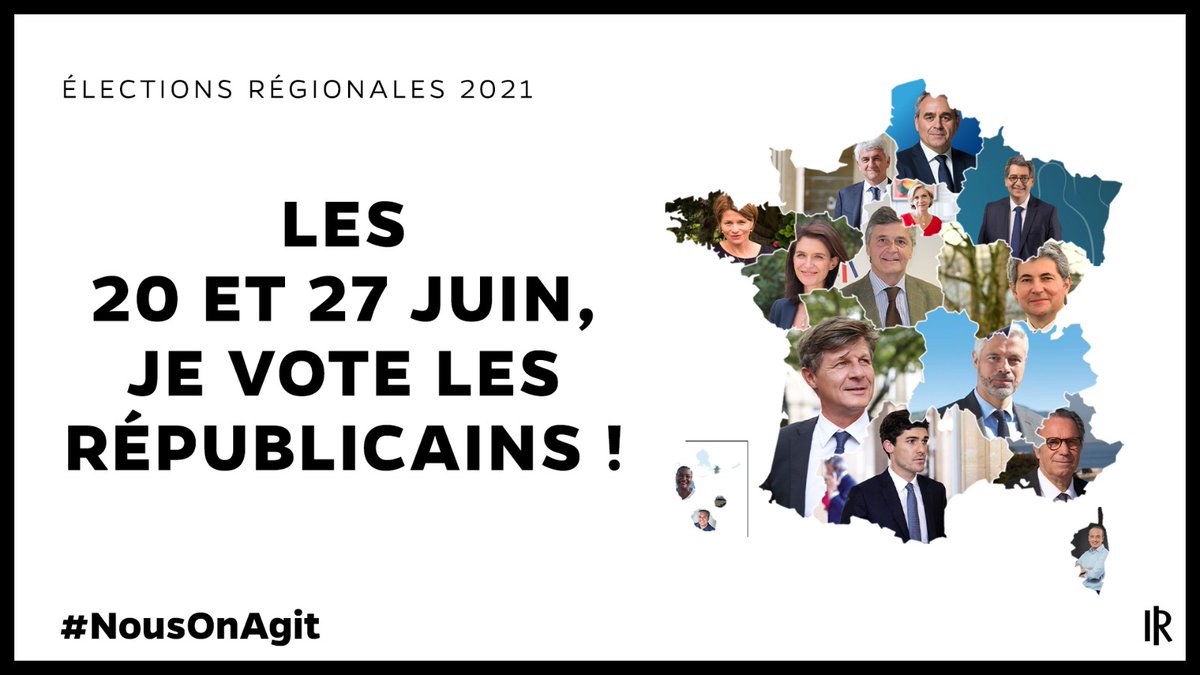 lesRepublicains's tweet photo. 🗳️ Les 20 et 27 juin, je vote pour les Républicains ! #NousOnAgit https://t.co/7mmFOUgP9v