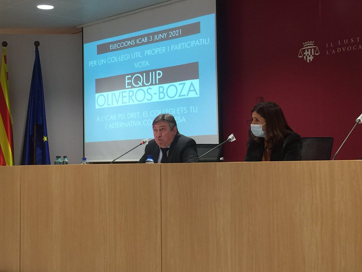 Repassem incompliments? Transparència. Vot electrònic. Etern Torn d’Ofici. Defensa dels professionals als Jutjats. CRAJ sota mínims. Conveni col.lectiu. Delegacions oblidades. Projecció exterior del Col.legi.  <a href="/LluisMestres7/">Lluis Mestres</a>  a <a href="/Oliverosboza21/">Equip Oliveros-Boza ICAB 2021</a> #ICABpertothom