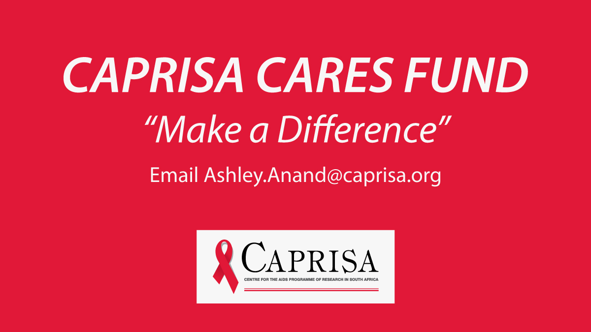 CAPRISAOfficial's tweet photo. As part of its social responsibility commitment @CAPRISAOfficial  launched the #CAPRISA Cares fund - an opportunity for employees to give back to society. Staff who wish to contribute to the Fund contact Ashley. Make a difference! @NRF_News @Tuliodna https://t.co/c0XToCysRz