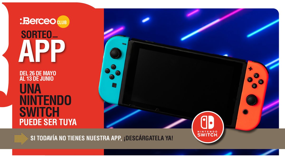 ¡Gana una 𝗡𝗶𝗻𝘁𝗲𝗻𝗱𝗼 𝗦𝘄𝗶𝘁𝗰𝗵 con la APP de Berceo!
Participa en nuestro sorteo activando el cupón que aparece en la sección "Ventajas Club" de nuestra APP 📲 Automáticamente entrarás en el sorteo 🍀🍀 ¡Tienes hasta el 13 de junio!
ℹ️ bit.ly/3yHoymO