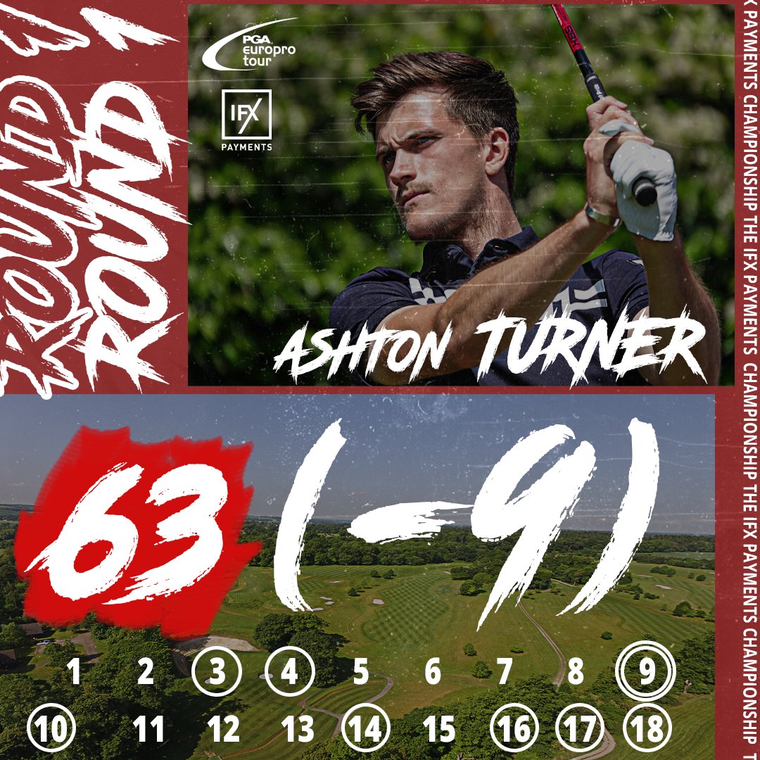 RIDICULOUS from @AshtonTurner96 posting the clubhouse lead with a 63 (-9) @HarleyfordGolf 🔥 Look at that scorecard 🤩 Start as you mean to go on, right?