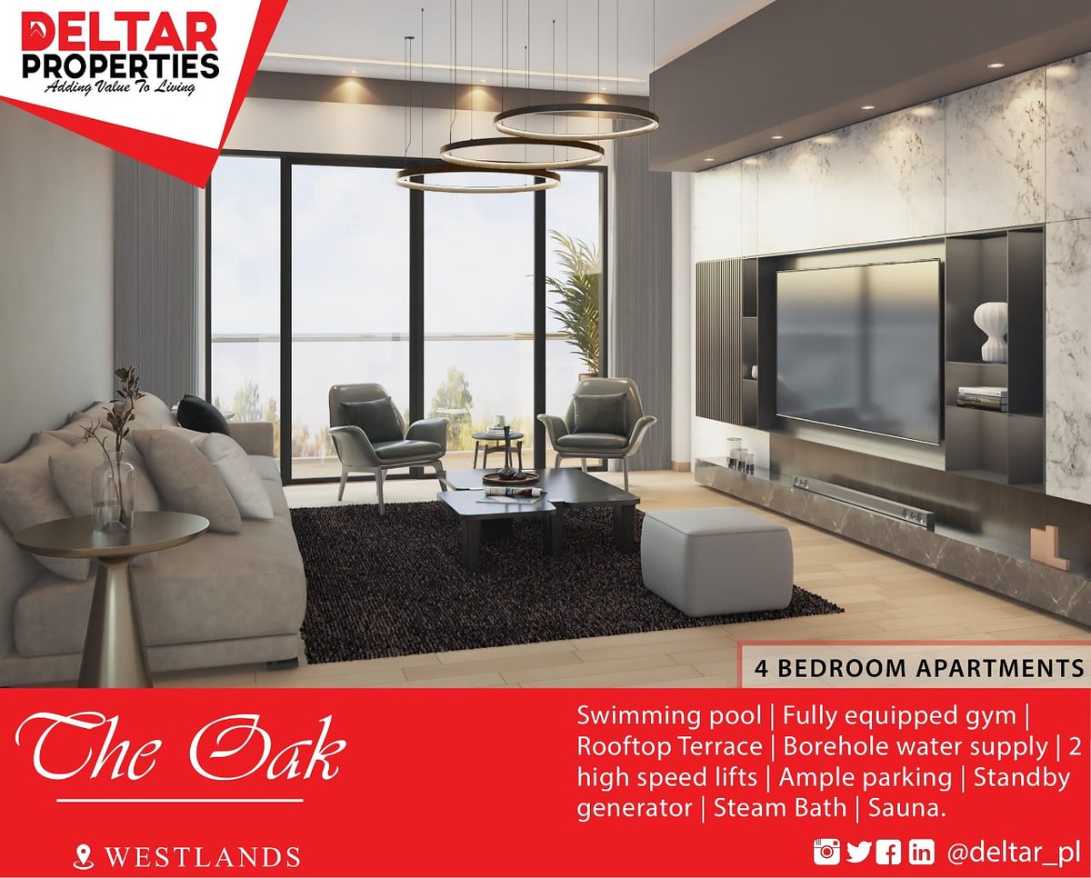 deltar_pl's tweet photo. Elegant 4 Bedroom Apartments | Westlands, General Mathenge Road.
Call Us;
📞 0743744271
🌐 https://t.co/uRaCLatqTU
#westlands
#generalmathenge
#paymentplan
#apartment
#realestate https://t.co/Yc9a9s39Bh