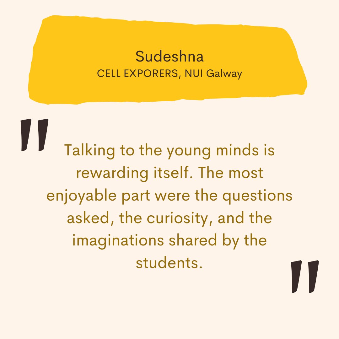 UniGalwayALIVE's tweet image. Sudeshna talks about how great of an experience volunteering with @Cellexplorers was this year! Great to see such a nice experience volunteering with such a great programme!
