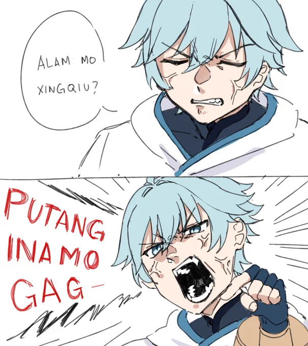 oh shiiddd he snapppp 

EN TL: 
C: yknow what Xingqiu?
C: FUCK YOU YOU SON OF A BI-
XQ: Just eat that out bro
XQ: are you ok now bro?
C: yeah thanks bro

 #GenshinImpact #原神 #Chongyun #Xingqiu #xingyun 