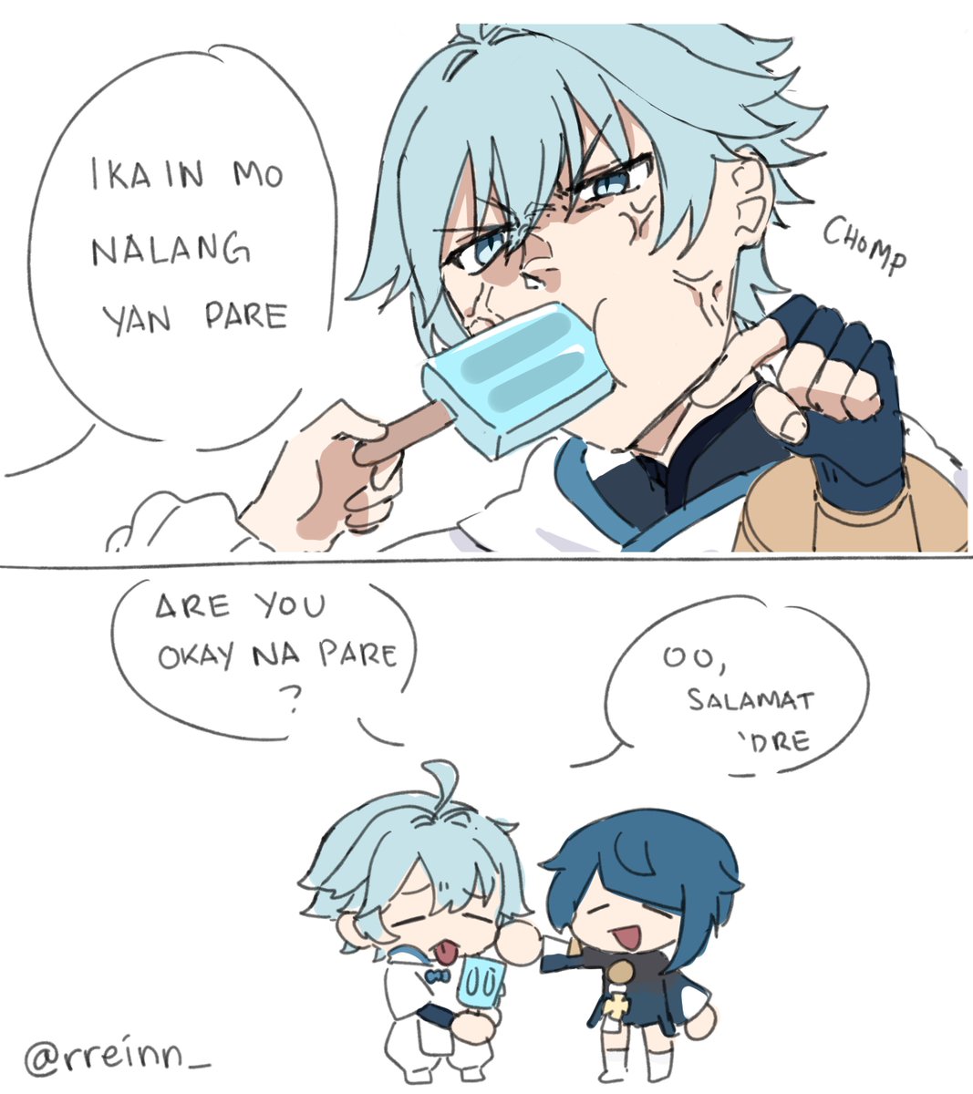 oh shiiddd he snapppp
EN TL:
C: yknow what Xingqiu?
C: FUCK YOU YOU SON OF A BI-
XQ: Just eat that out bro
XQ: are you ok now bro?
C: yeah thanks bro
#GenshinImpact #原神 #Chongyun #Xingqiu #xingyun