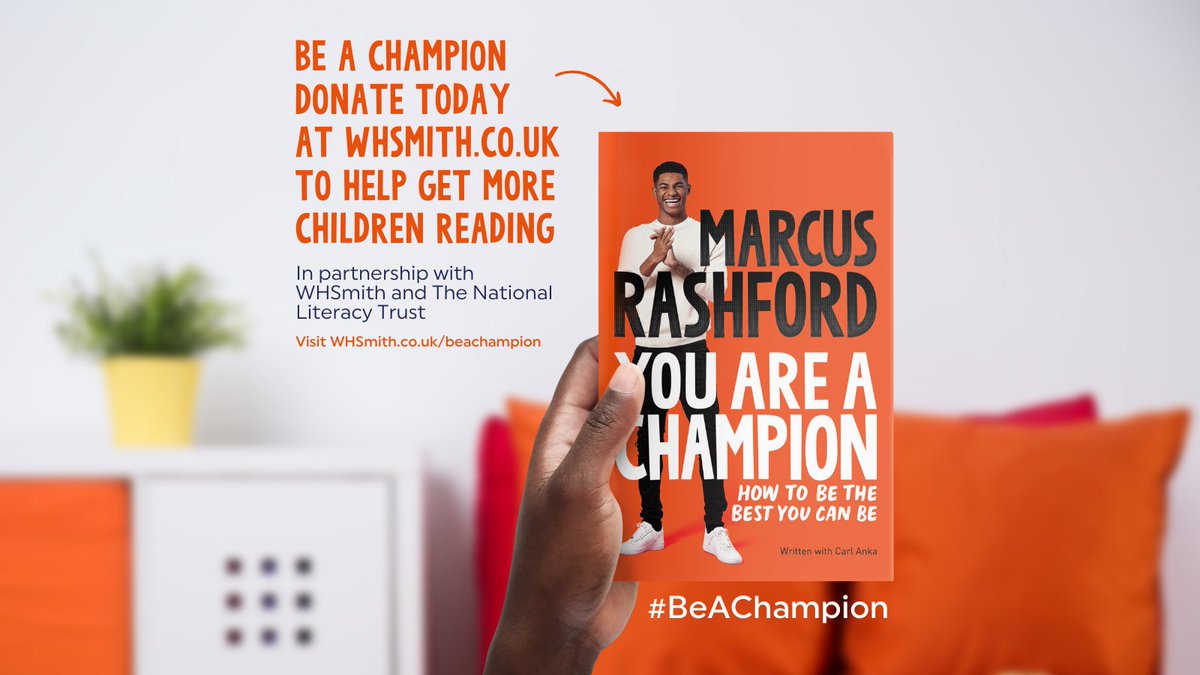Literacy_Trust's tweet photo. Last chance to get a FREE ticket to an exclusive chat with @MarcusRashford &amp; Carl Anka on 27 May at 7pm! Receive your ticket today when you buy a copy of ‘You Are A Champion’. https://t.co/N7jskMykPB #BeAChampion #YouAreAChampion @WHSmith https://t.co/n6xIhwPpmC