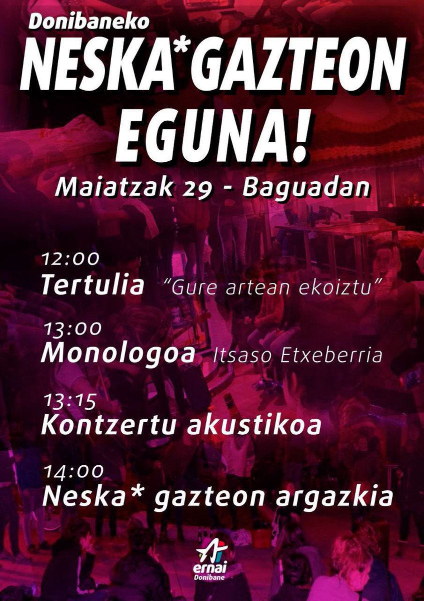 ernaidonibane's tweet photo. Donibaneko neska gazte eguna hurbil dago... 
Maiatzaren 29 elkar ikusiko dugu baguadan! Antolakuntza eta borroka✊🏻 https://t.co/GKQwuXAmSI