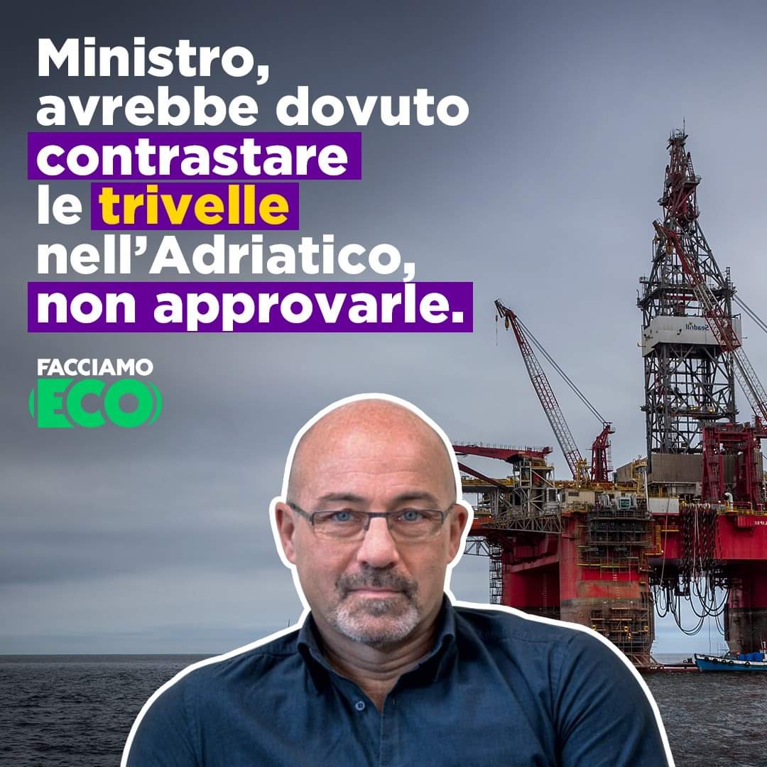 Caro Ministro, lei resta sempre il Ministro della #Transizione #Ecologica, e per il nome che porta avrebbe dovuto lottare a denti stretti per impedire l'autorizzazione delle Trivelle nell'#Adriatico, invece di mettere una semplice firma senza alcuna resistenza.
#notriv