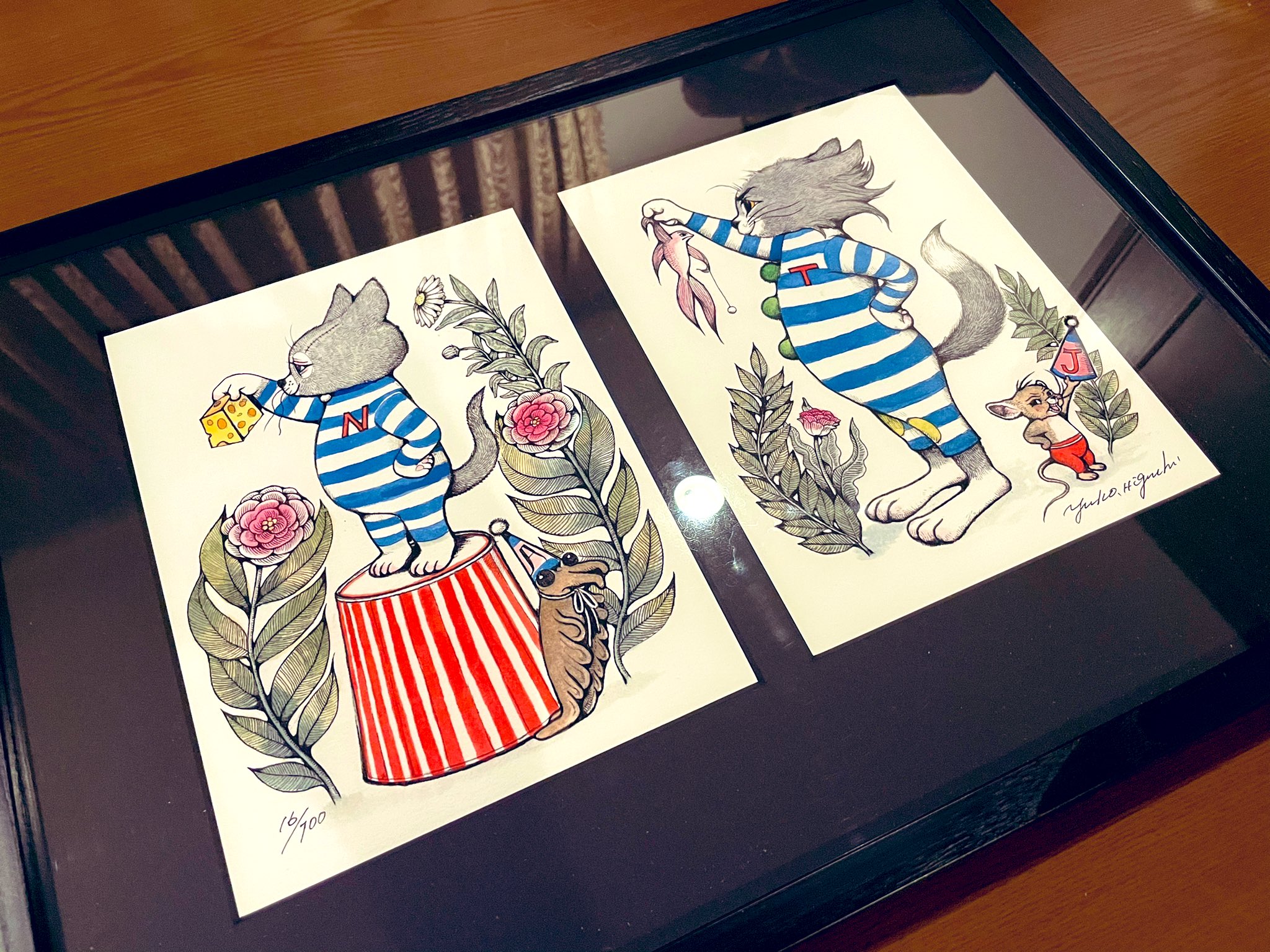 【最終値下げ】ヒグチユウコ トムとジェリー展 複製画 トムとジェリー展 ヒグチユウコ 複製画 トムとジェリー