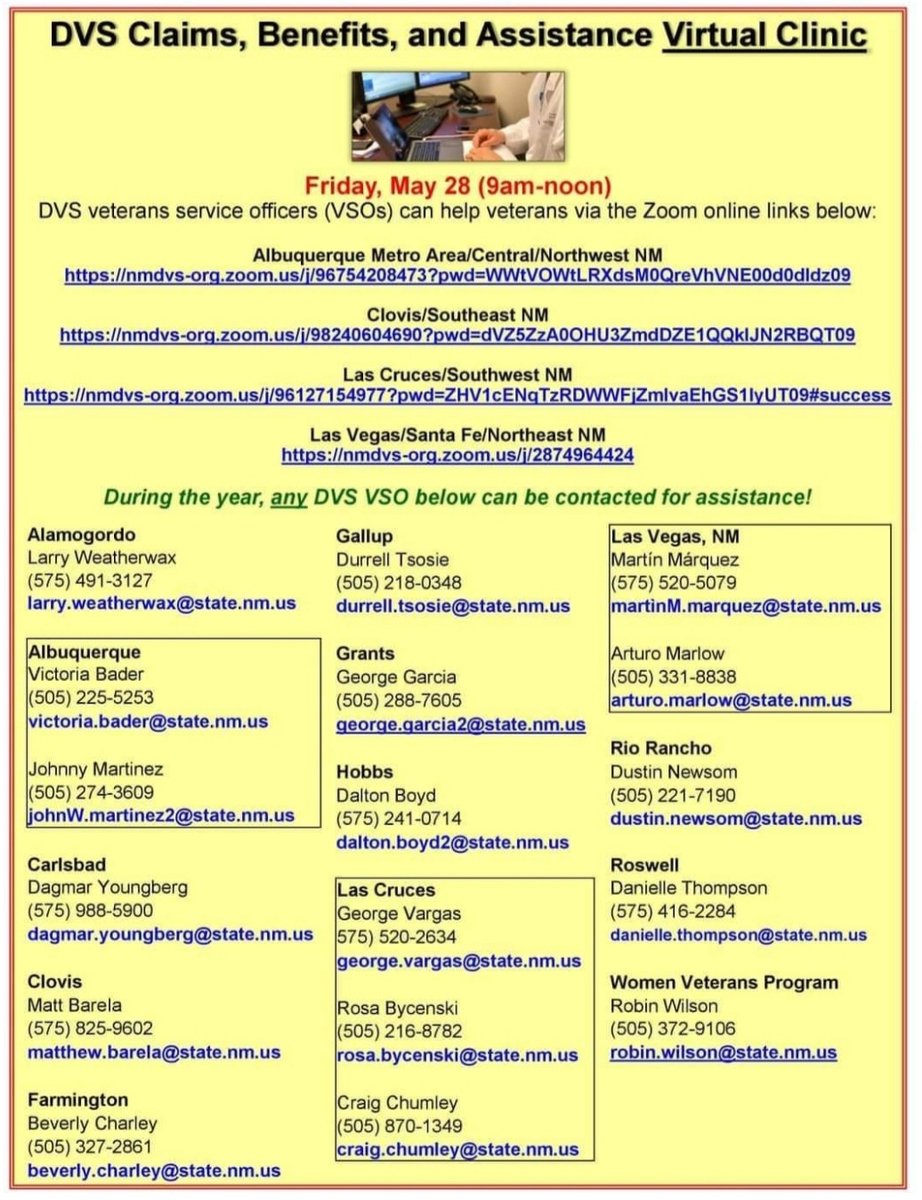 NMSUMVP's tweet photo. DVS VSOs can help via Zoom this Friday! https://t.co/ZEeNyR3tcP