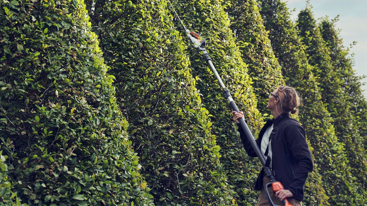 HusqvarnaCA's tweet photo. Lightweight, zero emissions and quiet! Plus, it's @agzainfo Field Tested Certified. RT if you love our 520iHT4 #HedgeTrimmer, 550iBTX #LeafBlower and W520i #Mower! https://t.co/XOnt7k4RyZ