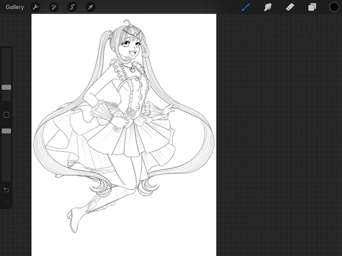 Okay,,,i kinda like this lineart 🥴 as u guys may have noticed,,,i love drawing magical girls 