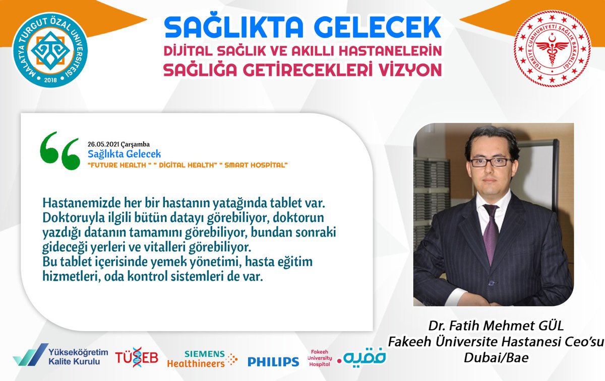 🔸@FakeehUH Ceo'su Önceden kağıtsız hastane diyorduk ama monitörlere bağlı durumdaydık. Monitör artık ele geldi, aplikasyonlar ile her şeyi yönetebiliyoruz. Evden giriş yapıp hastaneye geliyorsunuz, sıra beklemiyorsunuz."

#SağlıktaGelecek