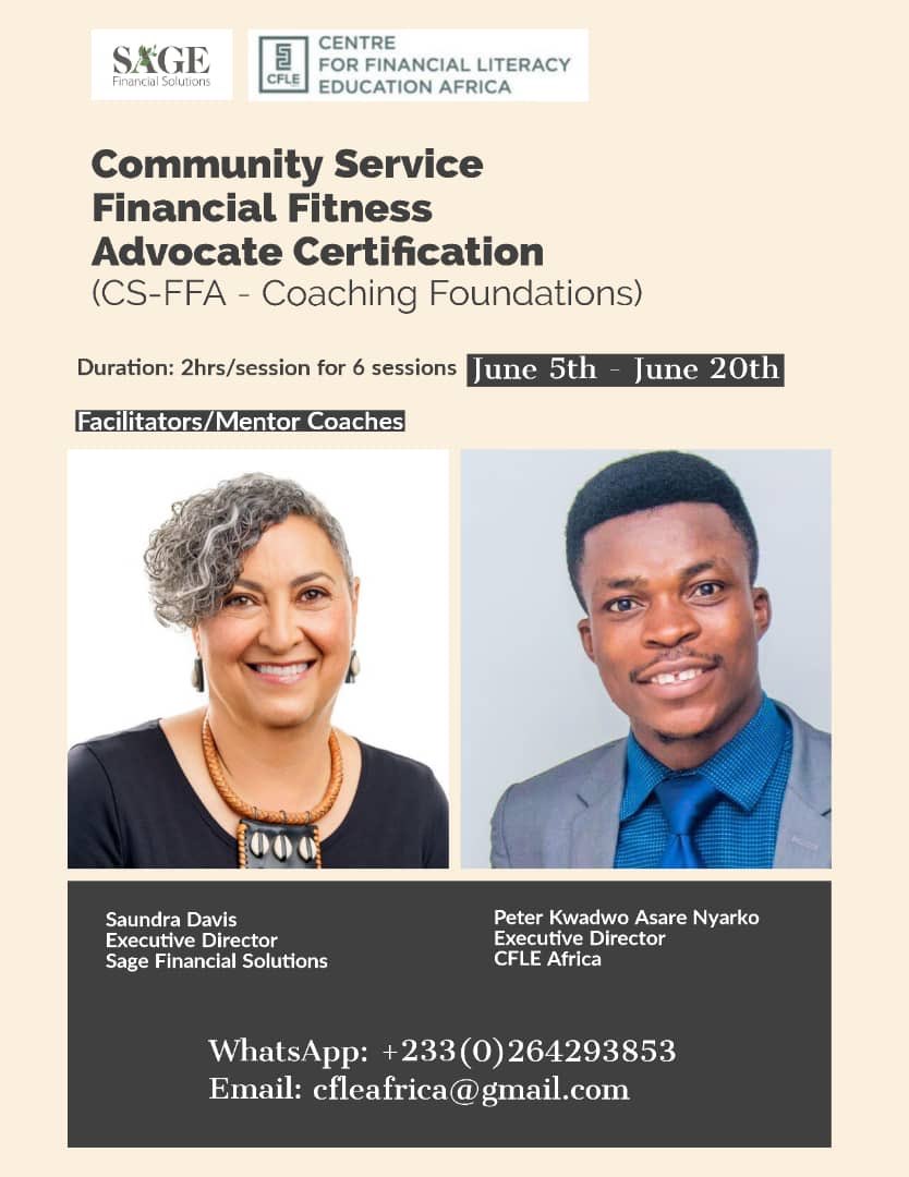 We are excited about this collaboration.

#financialliteracy #financialeducation #financialfitness #advocates 
#sagemoney #cfleafrica #finfitcrew