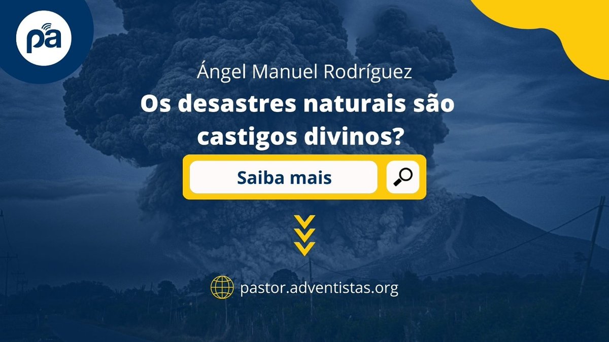 🗣️ Nova postagem - Portal do Pastor Adventista 💻
🌦️ Os desastres naturais são castigos divinos? 🌋
▶️ Saiba mais 👇
📳 pastor.adventistas.org/pt/os-desastre…
