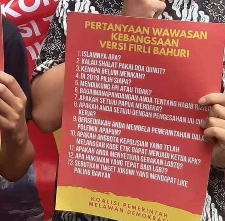 Pertanyaan Test Wawasan Kebangsaan Versi Firli Bahuri Ketua KPK Pertanyaan Aneh Bin Ajaib 🤸‍♂️🤸‍♂️