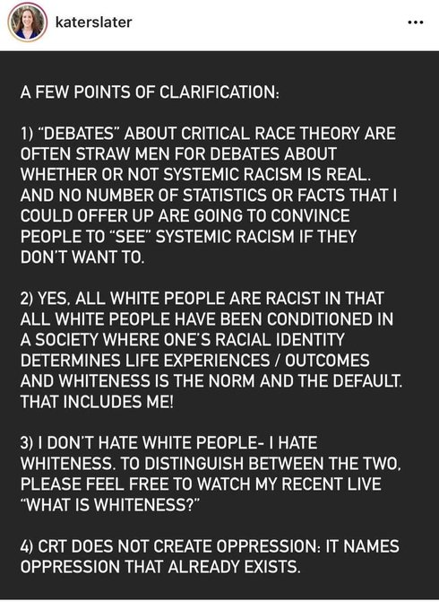 NoahPollak's tweet photo. Look at this insanely racist post by an Assistant Dean at @BrandeisU, Kate Slater https://t.co/H98mJeLrkE