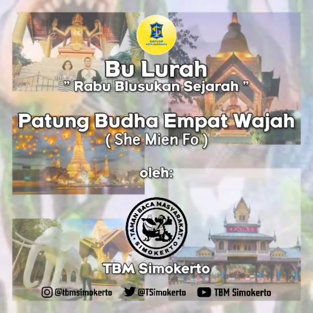 TSimokerto's tweet photo. Halloo sobat literasi...✋

Bu Lurah (Rabu Blusukkan Sejarah) kali ini, yang bertepatan dengan Hari Raya Waisak. Kami membahas tentang pantung Budha 4 Wajah yang ada di Pantai Ria Kenjeran. https://t.co/JBwIwTrrXq