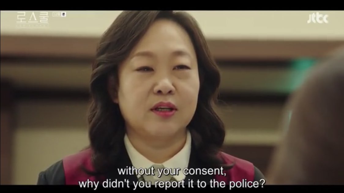 forsekyung's tweet photo. I don’t know how the law or cross-examinations work, but this is a very dumb question to ask, if you ask me. Do these prosecutors not have empathy at all? #LawSchoolEp12 https://t.co/v8DyuonpLx