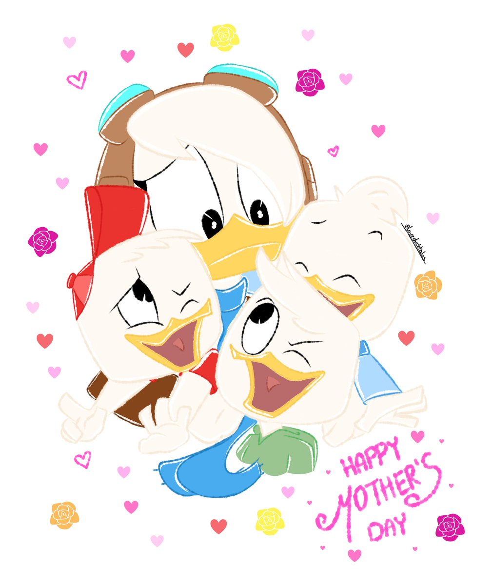 Happy #Mothersday ❤🌸
.
.
#Ducktales #Delladuck #Hueyduck #deweyduck #louieduck #ducktalesfanart #loveducktales