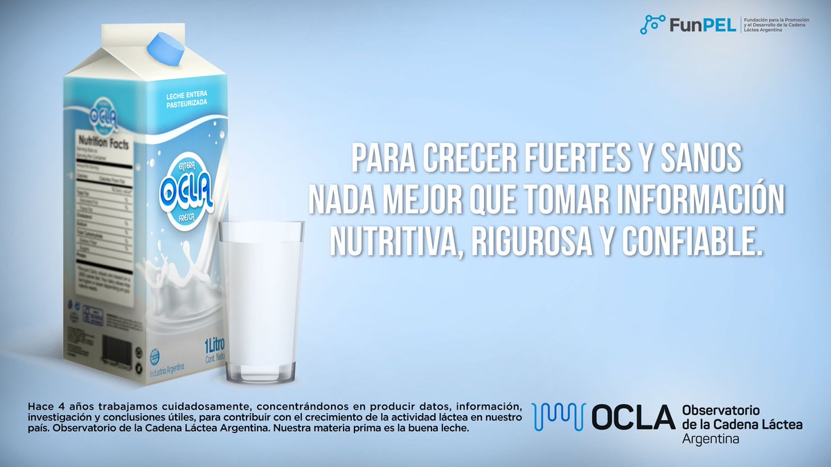 #OCLA
✅🔎Hace 4 años trabajamos cuidadosamente, concentrándonos en producir datos, información, investigación y conclusiones útiles, para contribuir con el crecimiento de la actividad láctea en nuestro país🥛🇦🇷

👉 Nuestra materia prima es la buena leche🥛🙌