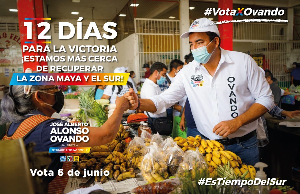 Josealberto2's tweet photo. ¡Vamos todos juntos hacia la victoria! 

Este 6 de Junio... #VotaXOvando 

Unidos SÍ lo podemos lograr.

#EsTiempoDelSur #VaPorMéxico #VaPorElSur #YoSíSoyDelSur https://t.co/xEy5xVPP1C