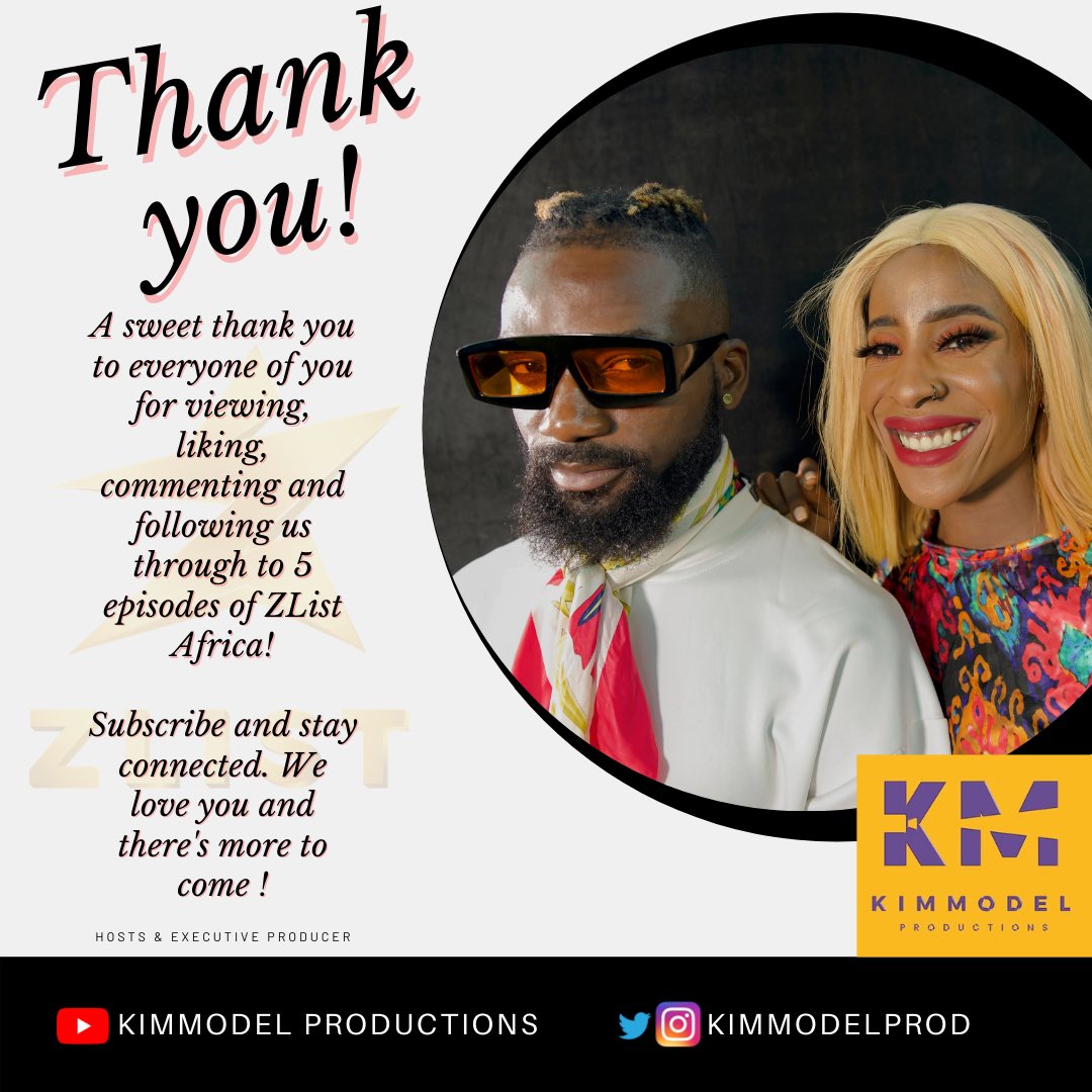 Kimmodel Productions (@kimmodelprod) on Twitter photo A very big thank you to all our viewers.
Thank you for subscribing.
Thank you for liking it.
And thank you for commenting.
We love y’all , and there's more to come. Subscribe and stay connected.
Link in Bio 📍
Executive Producer:
<a href="/kimmodel_/">Kimberly Obi</a>
#Kimmodelproductions #zlistafrica A very big thank you to all our viewers.
Thank you for subscribing.
Thank you for liking it.
And thank you for commenting.
We love y’all , and there's more to come. Subscribe and stay connected.
Link in Bio 📍
Executive Producer:
<a href="/kimmodel_/">Kimberly Obi</a>
#Kimmodelproductions #zlistafrica