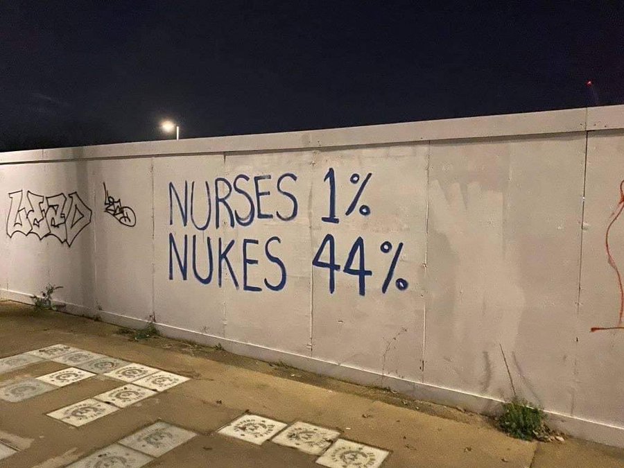 Daveb3007's tweet photo. @doctor_oxford @PeterDilworth1 @BorisJohnson This sums up the warped mentality of the #VoteLie government, they'd rather expand the investment of our money in WMD, that if ever used would mean the death of all of us and the end of civilisation. This in itself is really, really telling and #indyref2 can't come soon enough. https://t.co/Cz87K0bvmA