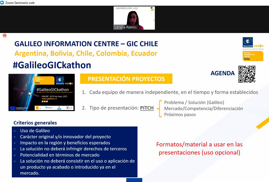 GalileoIC_Chile's tweet photo. Vanesa Ramos, coordinadora de @GalileoIC_Chile recuerda los detalles de #GalileoGICkathon  ➡️https://t.co/5114I7RI8W
@EU4Space @defis_eu @GalileoGNSS @UEenChile @UEenEcuador @UEenBolivia @UEenARG @UEenColombia @KIM_global @MadridAeroSpace @aeroespacialUPM @usach @KIM__Chile #GNSS https://t.co/Jqg8IOL8DQ