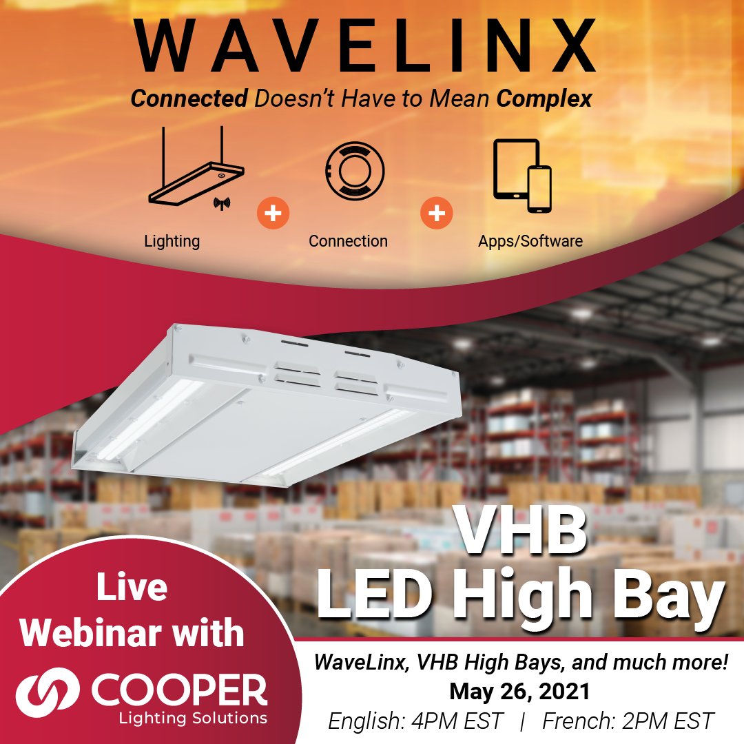 Nedco_Canada's tweet image. Want to learn more about Wavelinx and VHB LED High Bays? Join Nedco &amp;amp; @lighting_cooper  today at 4 PM EST to find out more. Add the invite to your calendar here: bit.ly/3wpZDT3

#cooperlightingsolutions #nedcocanada #livewebinar #May2021 #webinaire #roadtripready