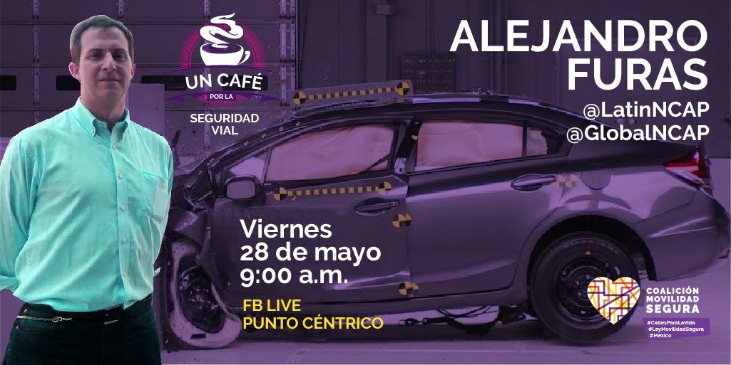 CoalicionMS's tweet photo. ¡Este viernes nos tomaremos un café con Alejandro Furas, la persona que más sabe sobre seguridad de vehículos en America Latina! Conéctate para conocer el trabajo de @LatinNCAP y por qué es CLAVE incluir seguridad vehicular en #LeyMovilidadSegura para salvar miles de vidas. https://t.co/H5zpMS3SGb