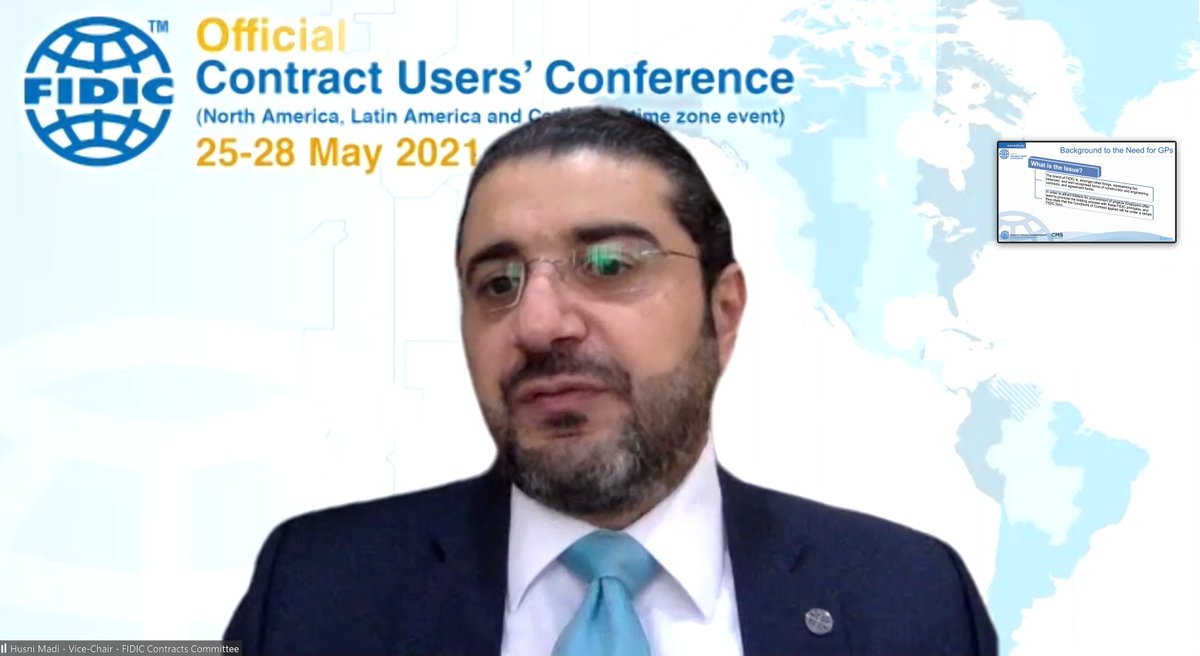 FIDIC's tweet photo. 🔴"We see contracts in use that are butchered and this is misleading to the industry as they are not truly #FIDIC conditions of #contract. This is unacceptable to FIDIC and our answer was to publish the FIDIC #GoldenPrinciples," @HusniMadi, Vice-Chair, FIDIC Contracts Committee https://t.co/28DCaqSio6