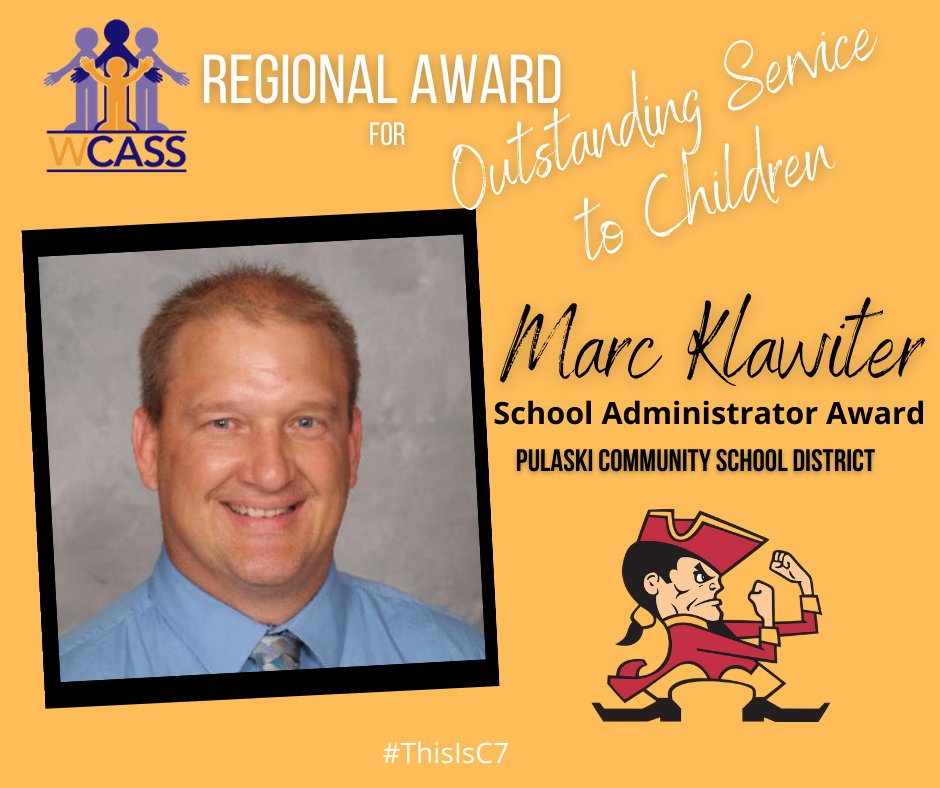 CESA 7 (@cesa7) on Twitter photo "Marc works with his staff to be innovative in their practices and promotes students to become problem solvers when they are struggling." One of many comments nominating Marc Klawiter, Elem Principal at <a href="/pcsd/">Pulaski Community School District</a>, for a <a href="/WCASS_WI/">WCASS</a> Regional Award for Outstanding Service to Children! "Marc works with his staff to be innovative in their practices and promotes students to become problem solvers when they are struggling." One of many comments nominating Marc Klawiter, Elem Principal at <a href="/pcsd/">Pulaski Community School District</a>, for a <a href="/WCASS_WI/">WCASS</a> Regional Award for Outstanding Service to Children!
