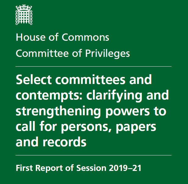 HoCPrivileges's tweet image. We recently set out proposals to strengthen the powers of select committees to call for persons, papers and records as part of our ongoing inquiry into select committees and contempts.

You can read our proposals and respond to our consultation questions👉bit.ly/3vqDe7R